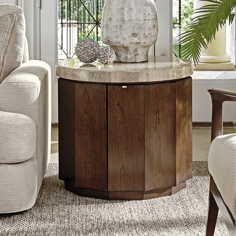 Cathedral Cherry Wood End Table with Storage