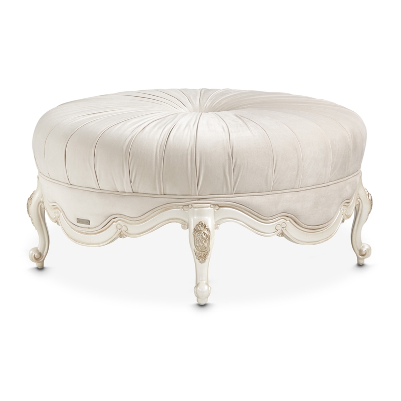 Classic Pearl Round Cocktail Ottoman