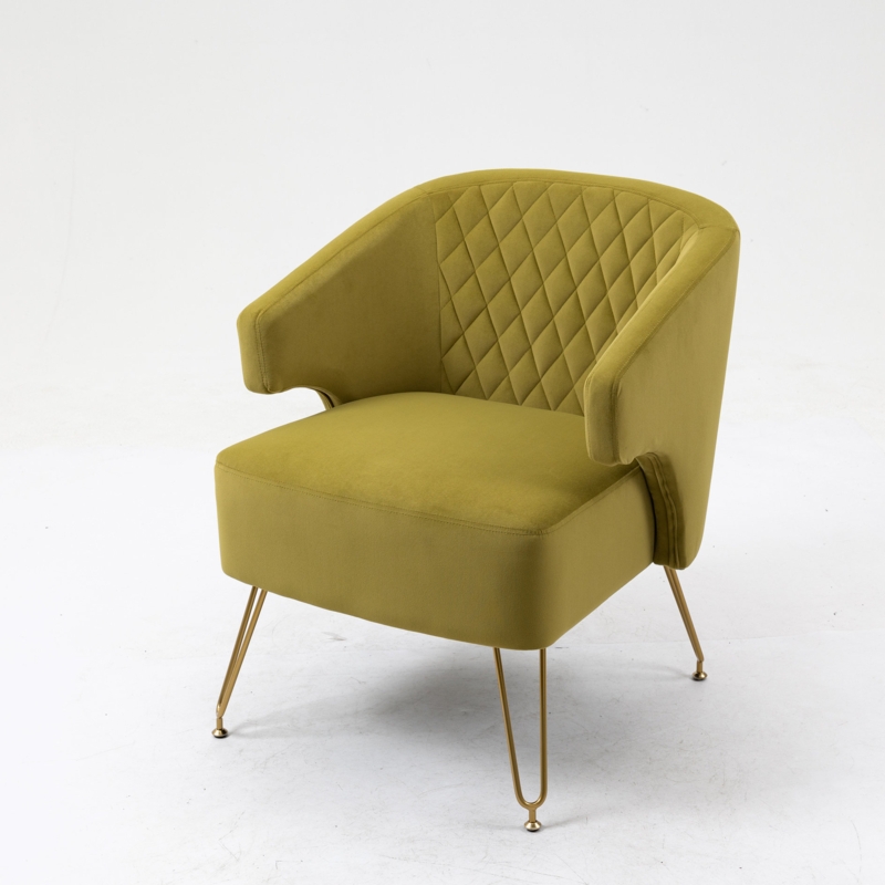 Linen Cushioned Mid-Back Leisure Chair