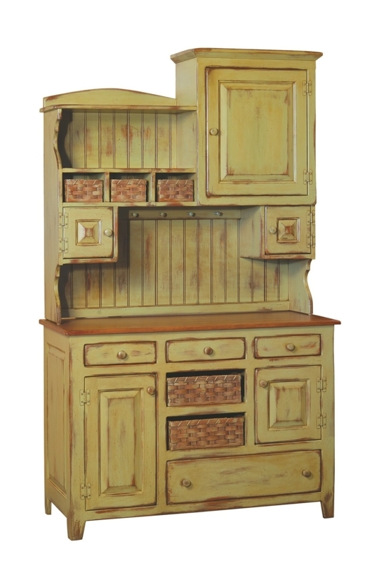 Amish-Crafted Kitchen Pantry with Cherry Top Finish