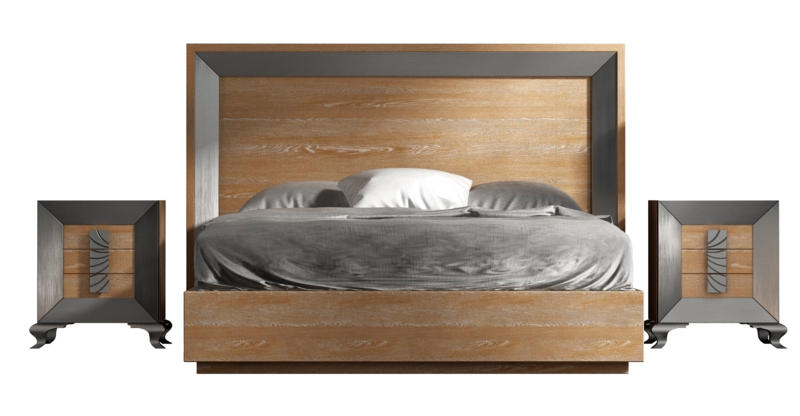 Natural Oak Bedroom Set with Nightstands