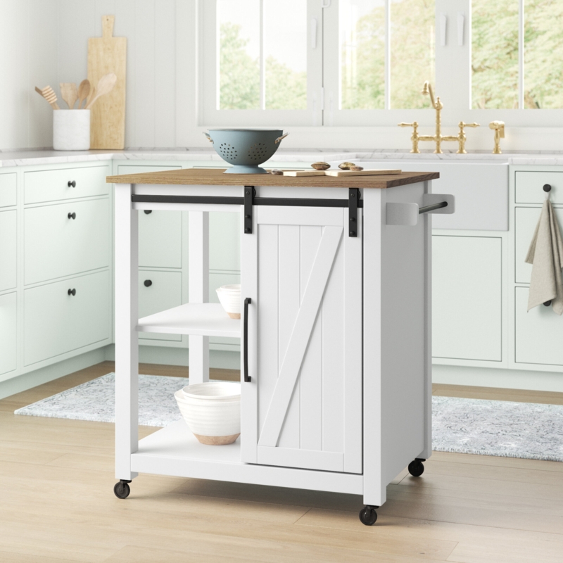 Rolling Kitchen Cart with Extra Storage