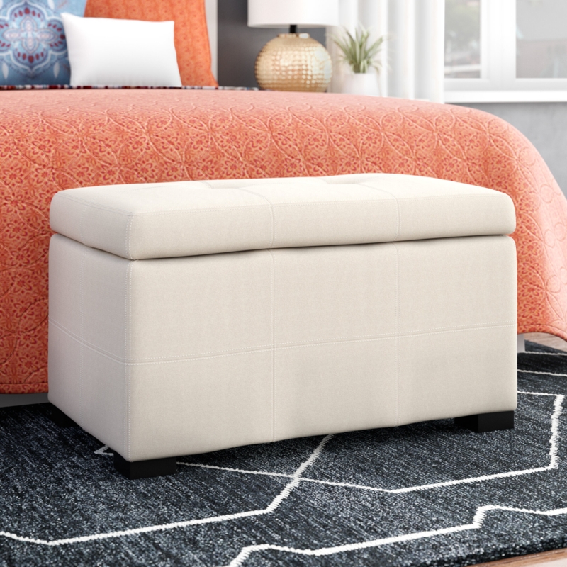 Modern Flip-Top Upholstered Bench with Storage