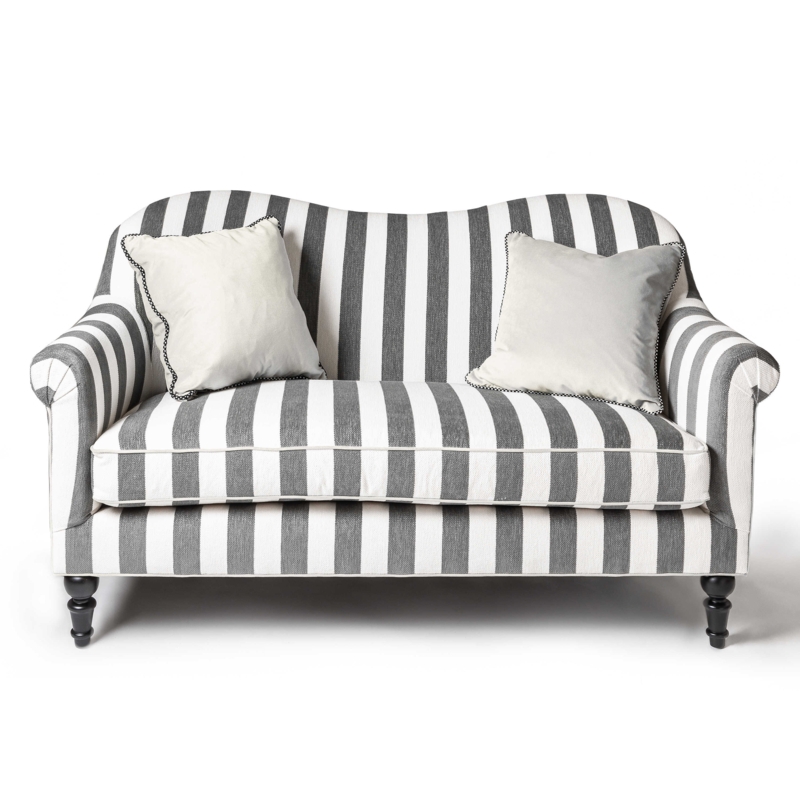 Chenille Gray Stripe Marquee Loveseat