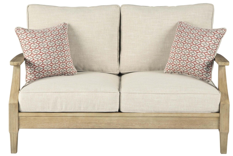 Classic Wood and Fabric Loveseat