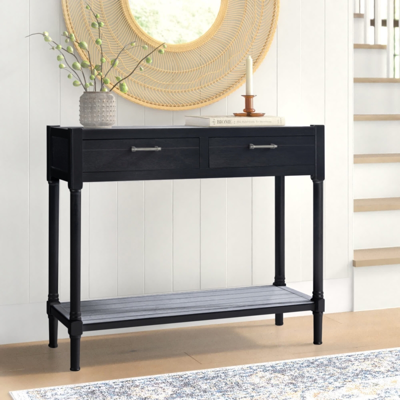 Vintage-Inspired Console Table with Hidden Drawers