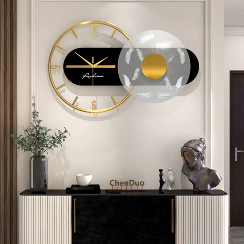 Elegant Iron Wall Clock with High-Temperature Baking Paint Finish