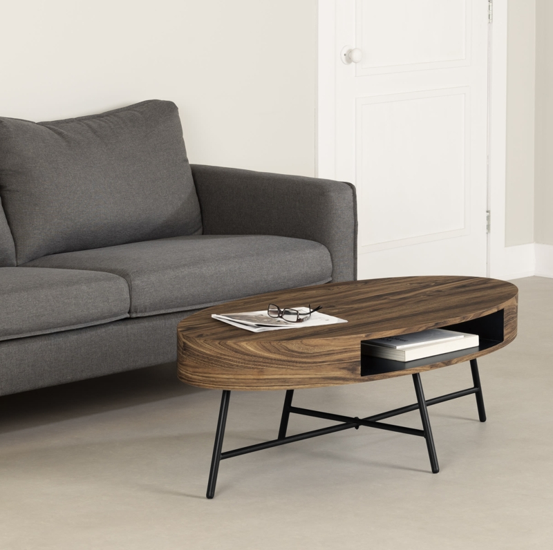 Urban Oval Coffee Table with Open Compartment