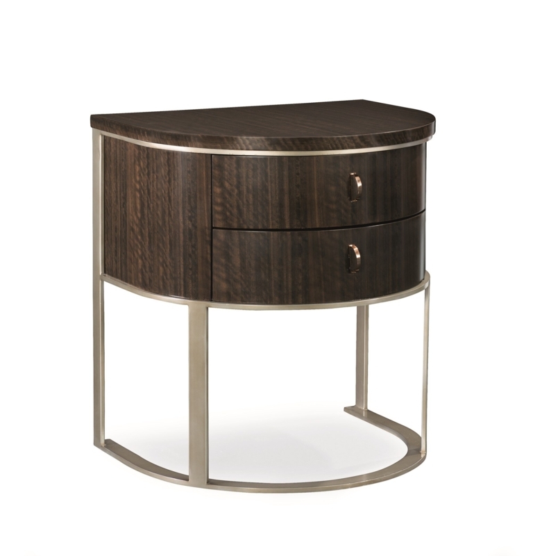 Half-Moon Shaped Nightstand with Drawers