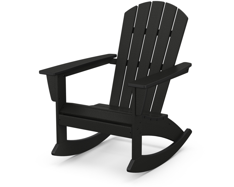 Adirondack Rocking Chair with Fan-Back Design