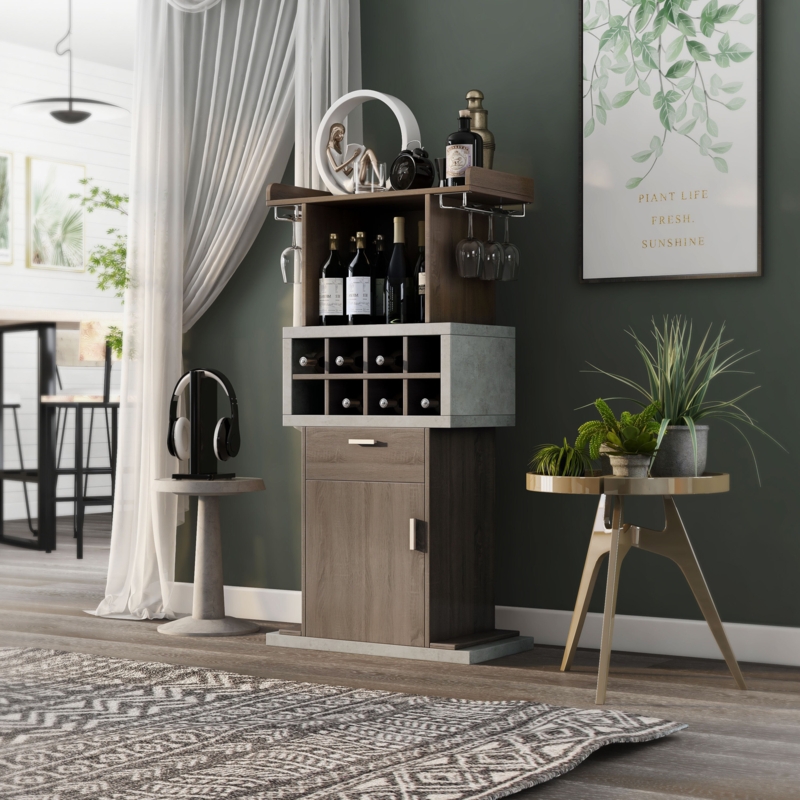Compact Wine Cabinet with Storage