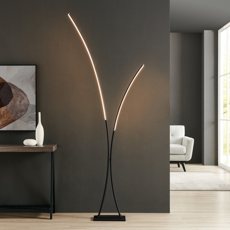 2-Light Architectural LED Arch Floor Lamp
