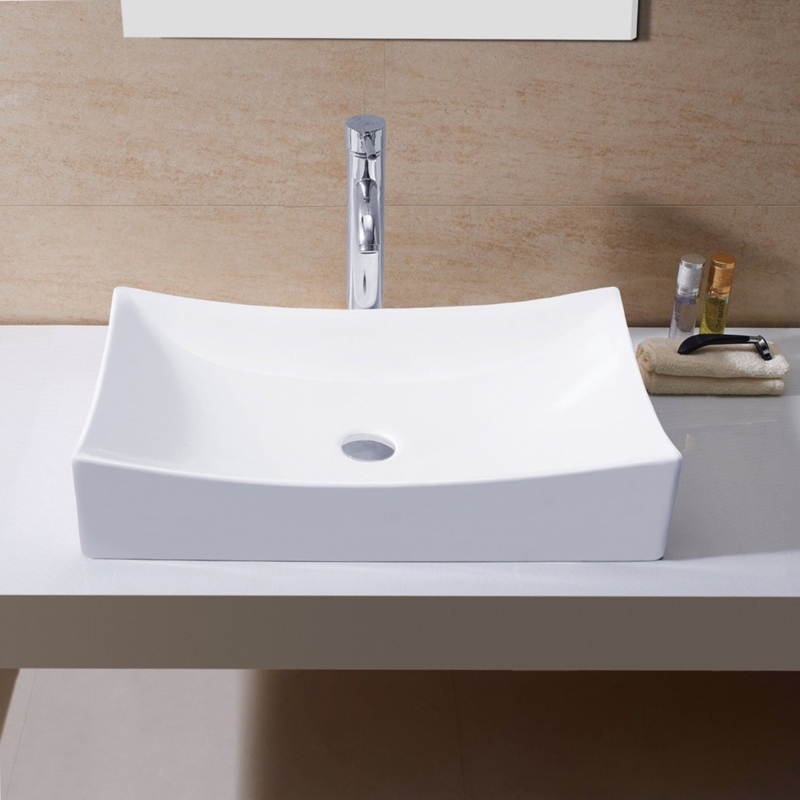 Ceramic Rectangular Vessel Bathroom Sink