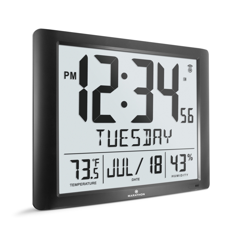 The Ultimate Wall Clock - 14 Atomic, Black, Easy to Read, Perfect for  Home, Office, School, Indoor / Outdoor : : Home