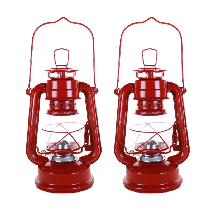 Red Outdoor Hanging Lantern Battery Operated 14 Inch