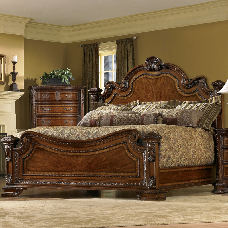 Ornate European King Bed with Elegant Details