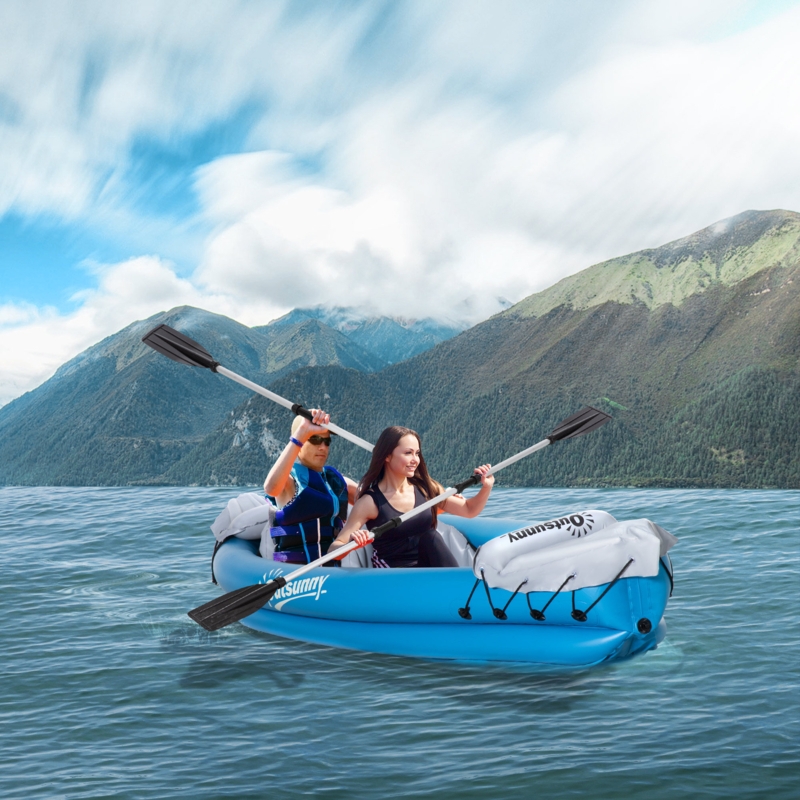 Inflatable Kayak with Double-Sided Aluminium Oars