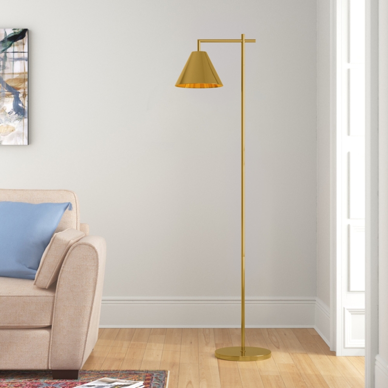 70" Floor Lamp with Sleek Brass Finish