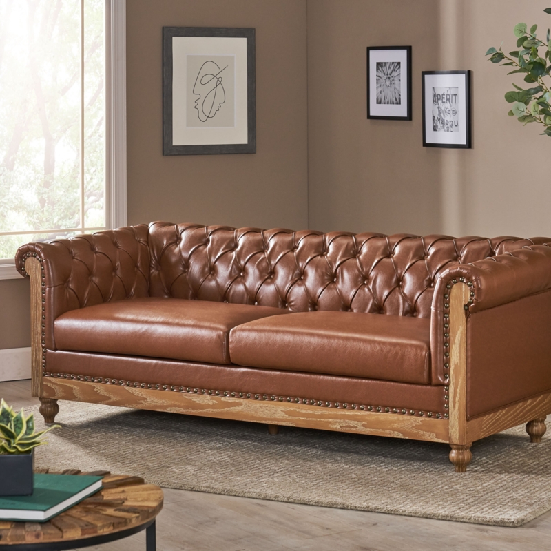 Chesterfield-Inspired Three-Seater Sofa