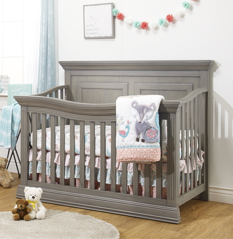 4-in-1 Convertible Crib Set with Double Dresser