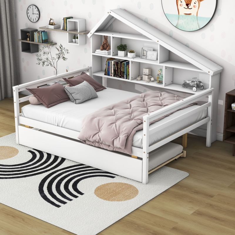 Platform Bed with Storage and Trundle