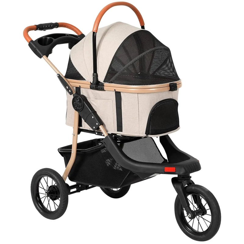 Premium 3-in-1 Large Pet Stroller with Detachable Carrier