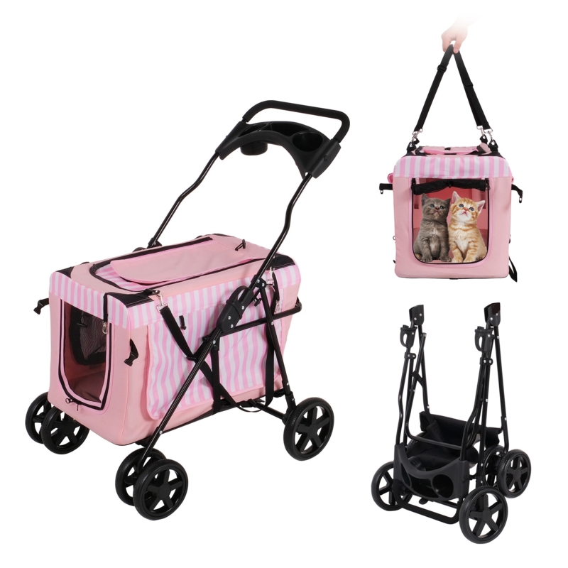 3-in-1 Detachable Pet Stroller and Carrier