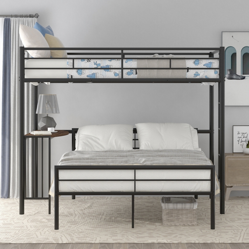 Metallic Powder-Coated Bunk Bed with Study Desk