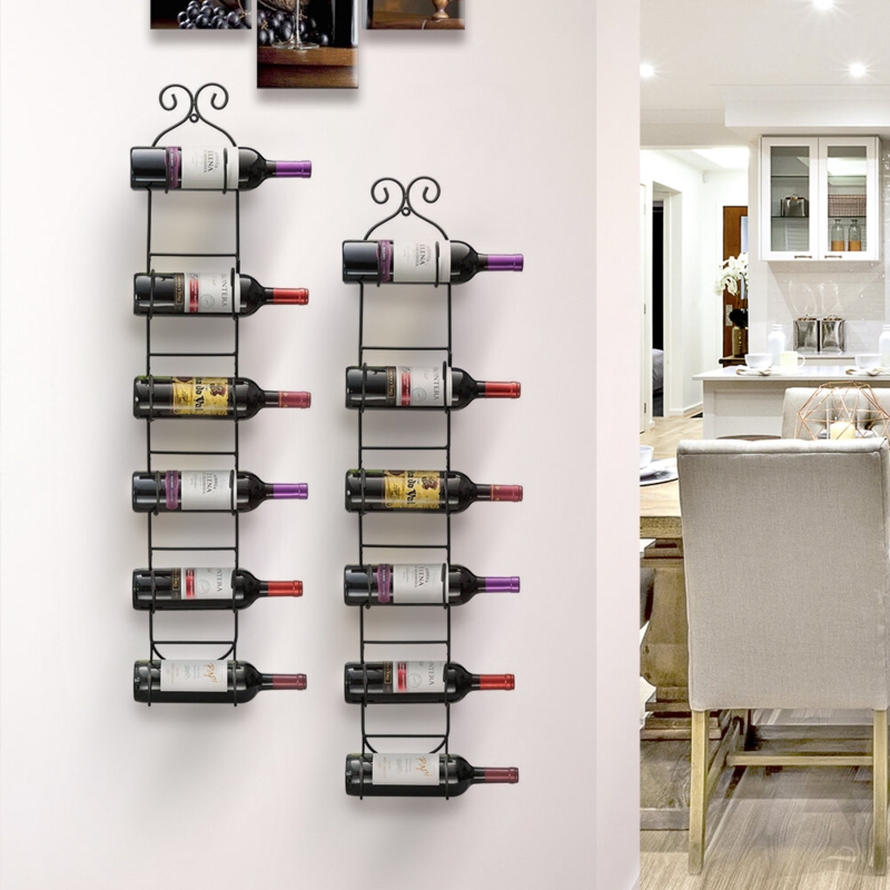 Wall-Mounted Six-Bottle Wine Rack