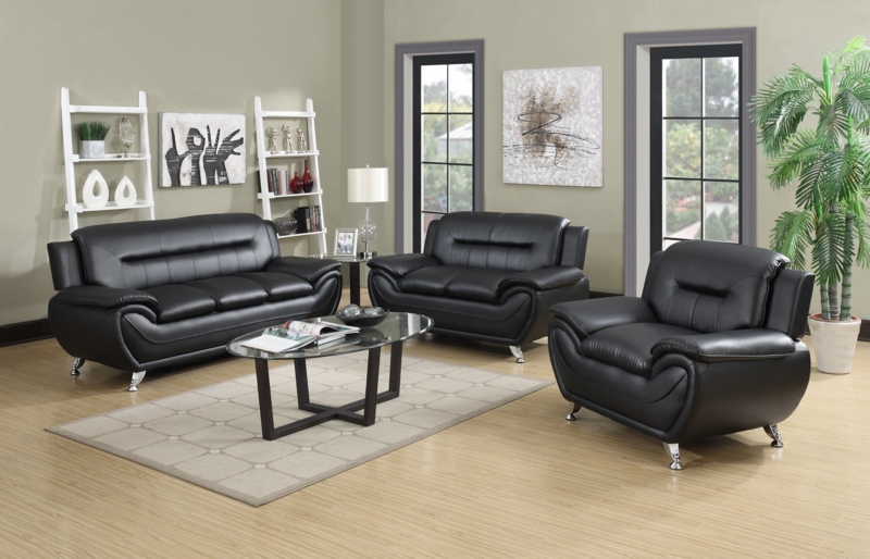 Quadree 3 Piece Faux Leather Living Room Set