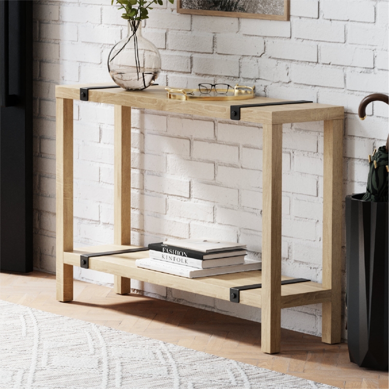 Industrial Entryway Table with Storage