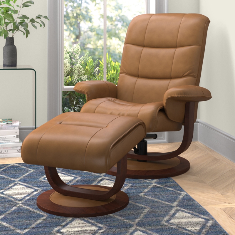 Manual Swivel Recliner with Ottoman