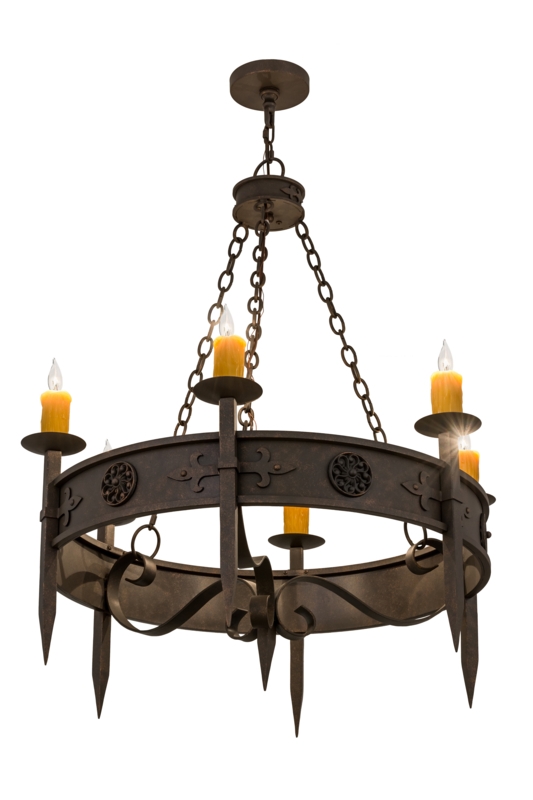 Faux Amber Candlelight Chandelier