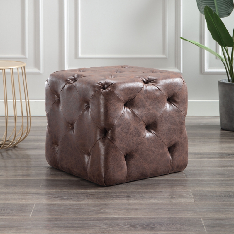 Pintucked Square Ottoman 19"