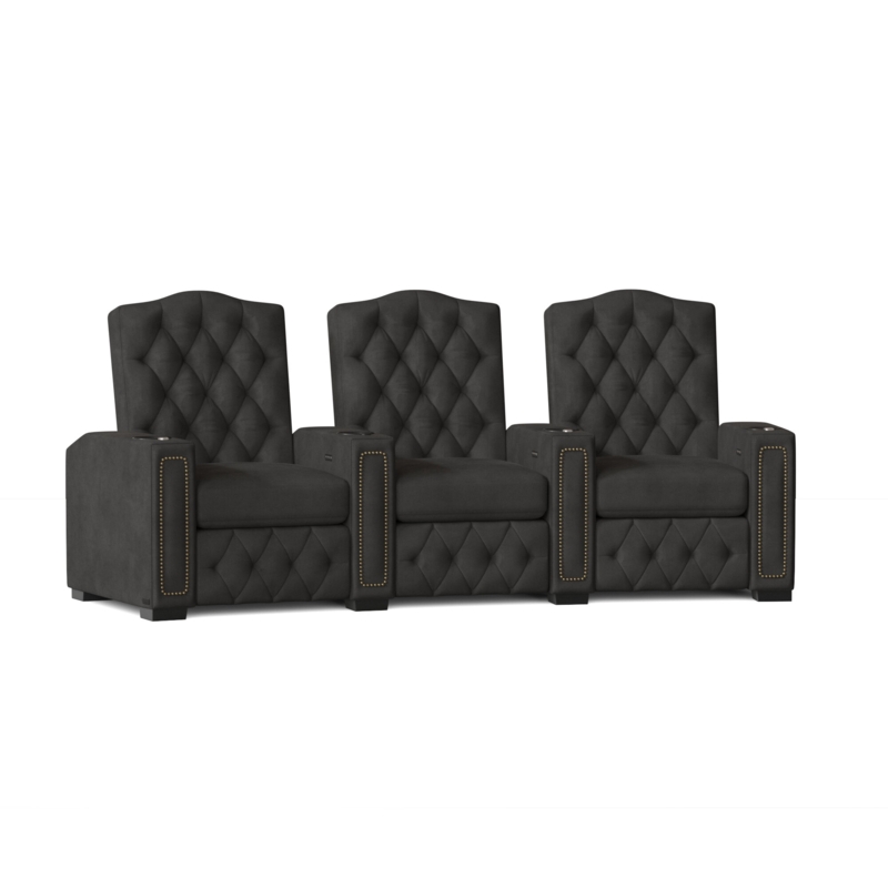 Plush Tufted Recliner with Ambient Lighting