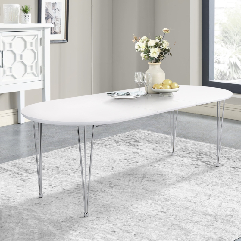 Oblong Oval Table with Hairpin Legs