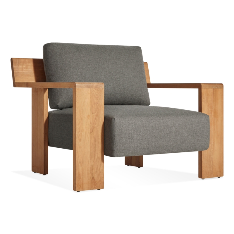 Teak Outdoor Armchair with Back Detail