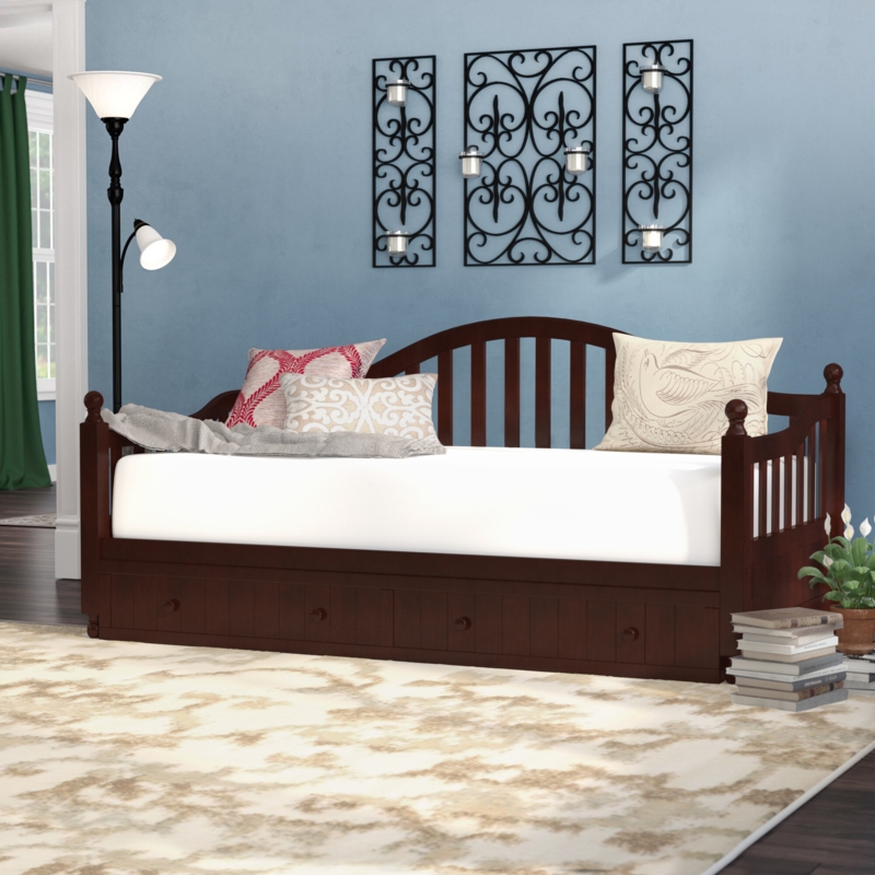 Cappuccino Wooden Daybed with Trundle