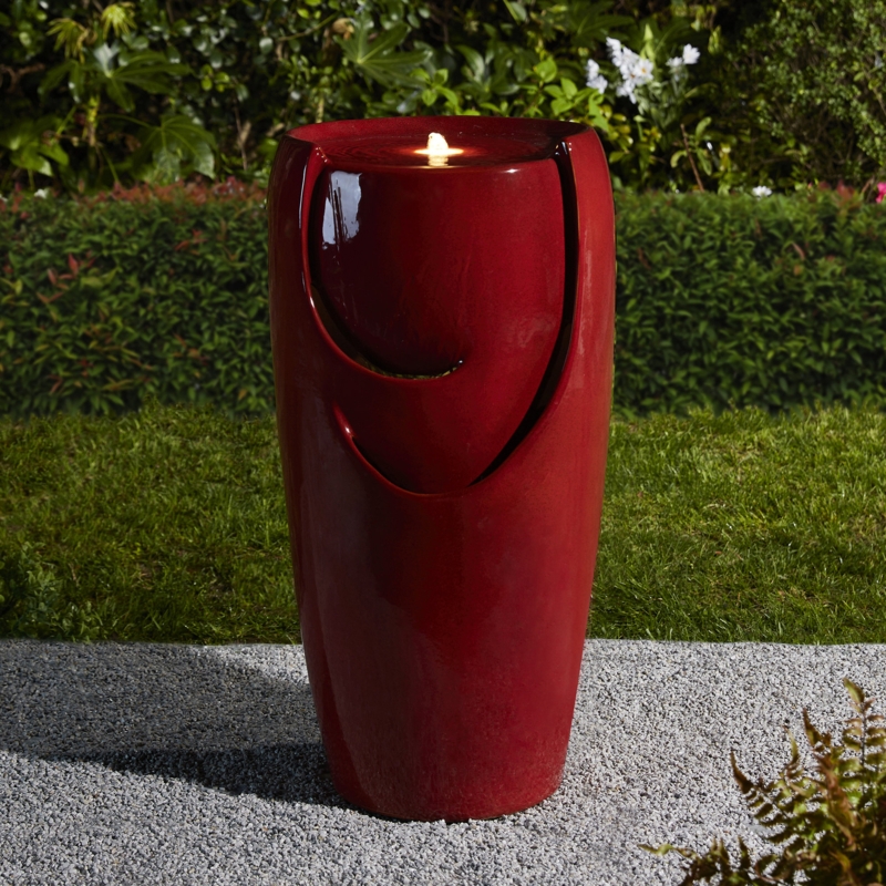 Chic Ceramic Fountain with LED Light