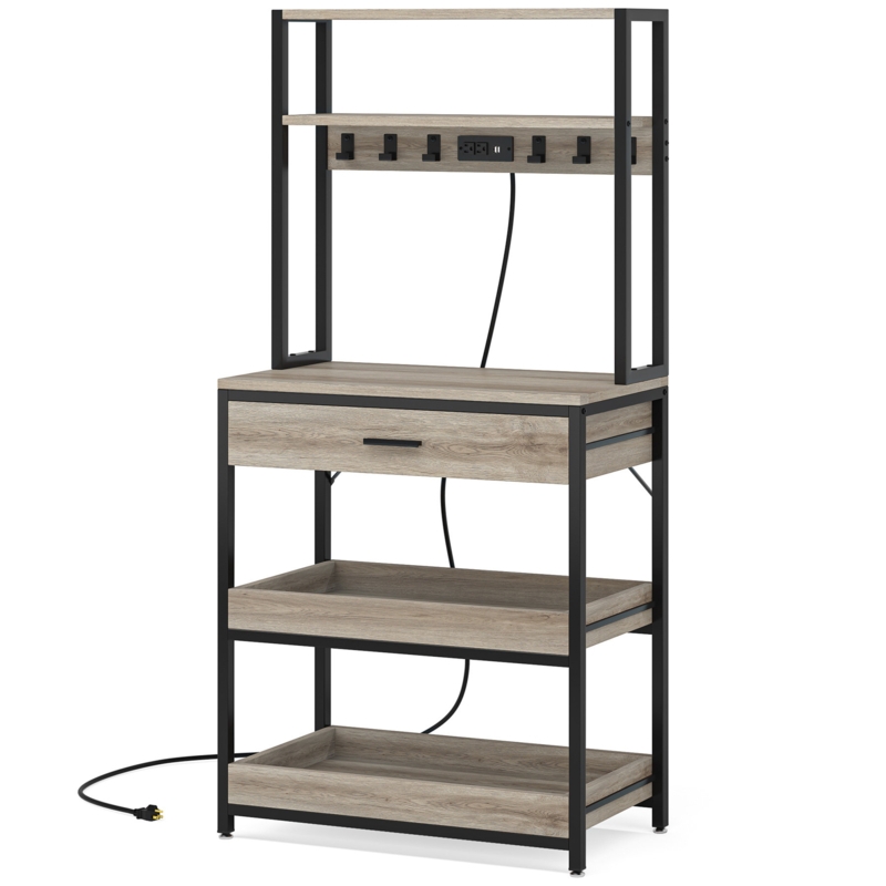 Kitchen Bakers Rack with Power Outlets