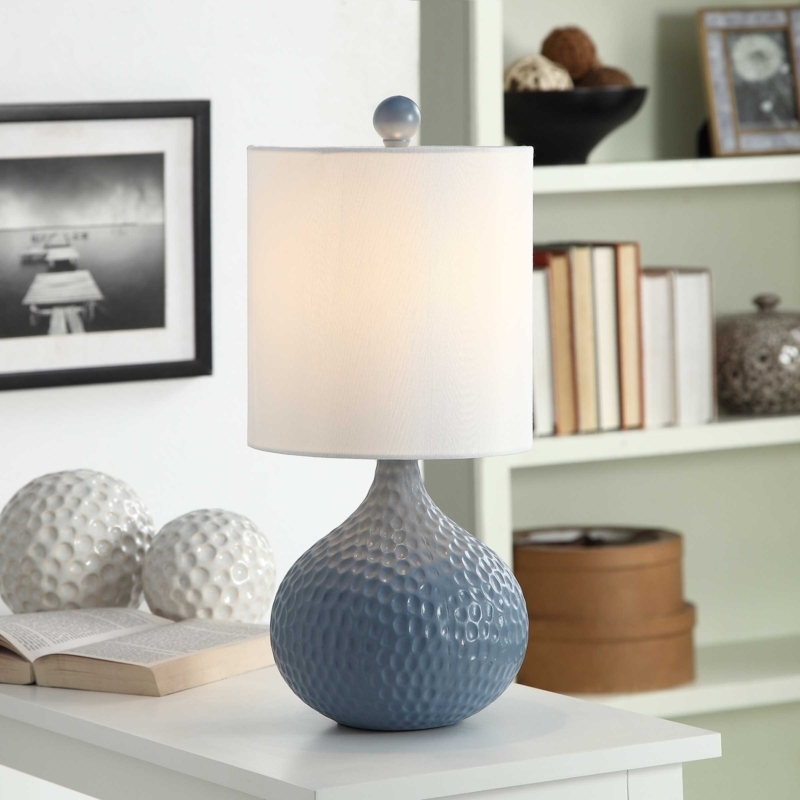 Blue Dimpled 16.5" Table Lamp