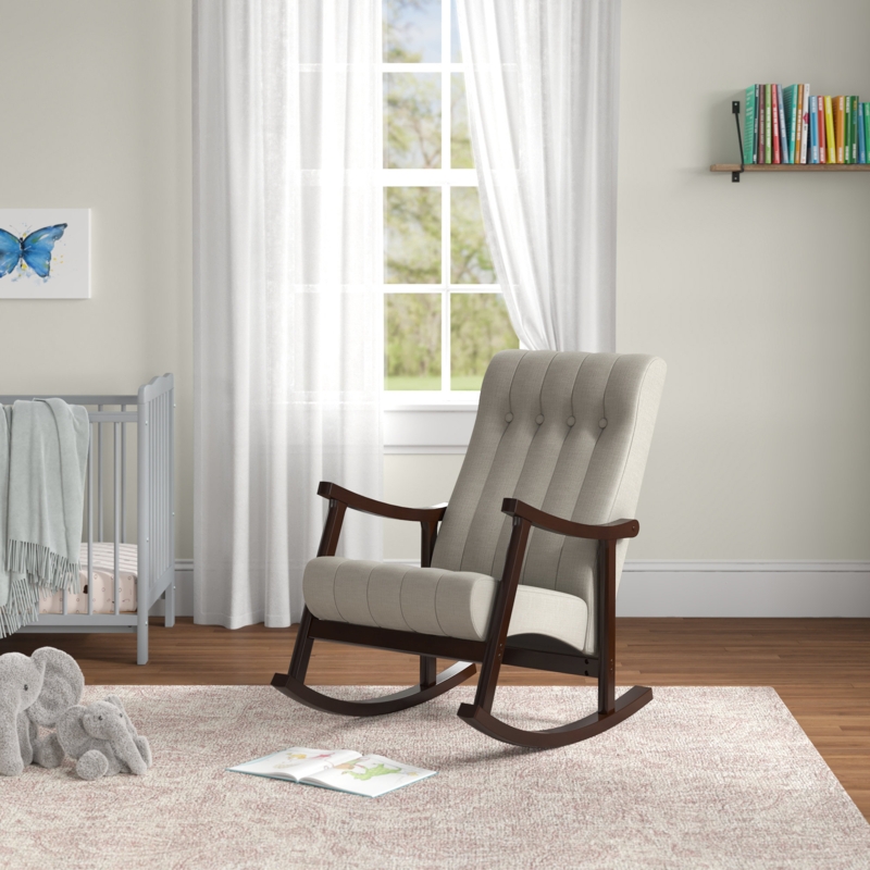 Modern Rocking Chair with Textured Fabric