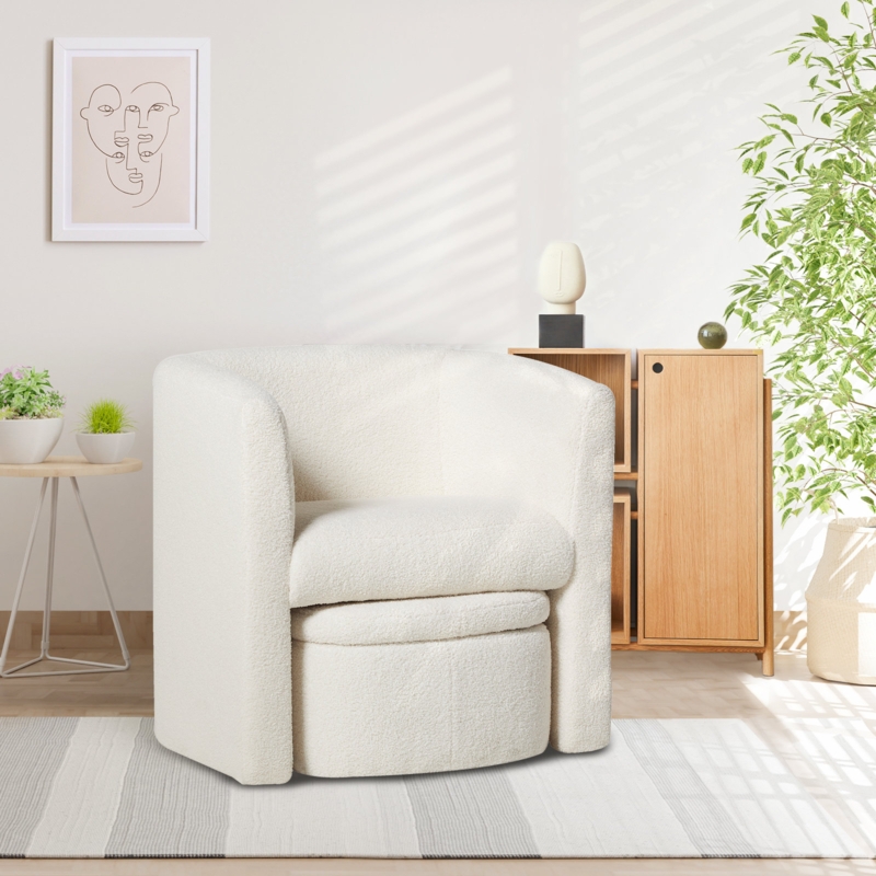 Cozy Living Room Armchair with Ottoman