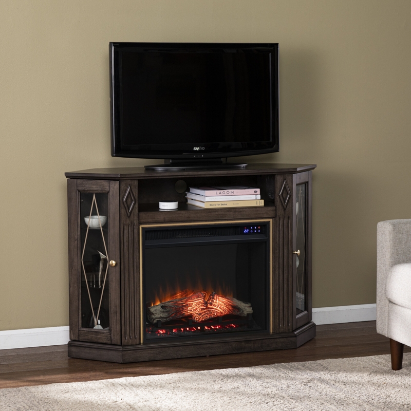 Electric Media Fireplace with Adjustable Shelves