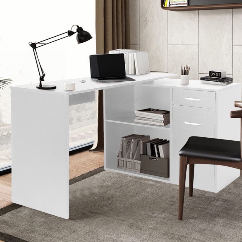 L-Shaped Executive Desk with Storage