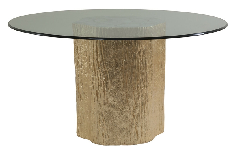 Natureform Trunk and Fossilized Clamshell Glass Top Table