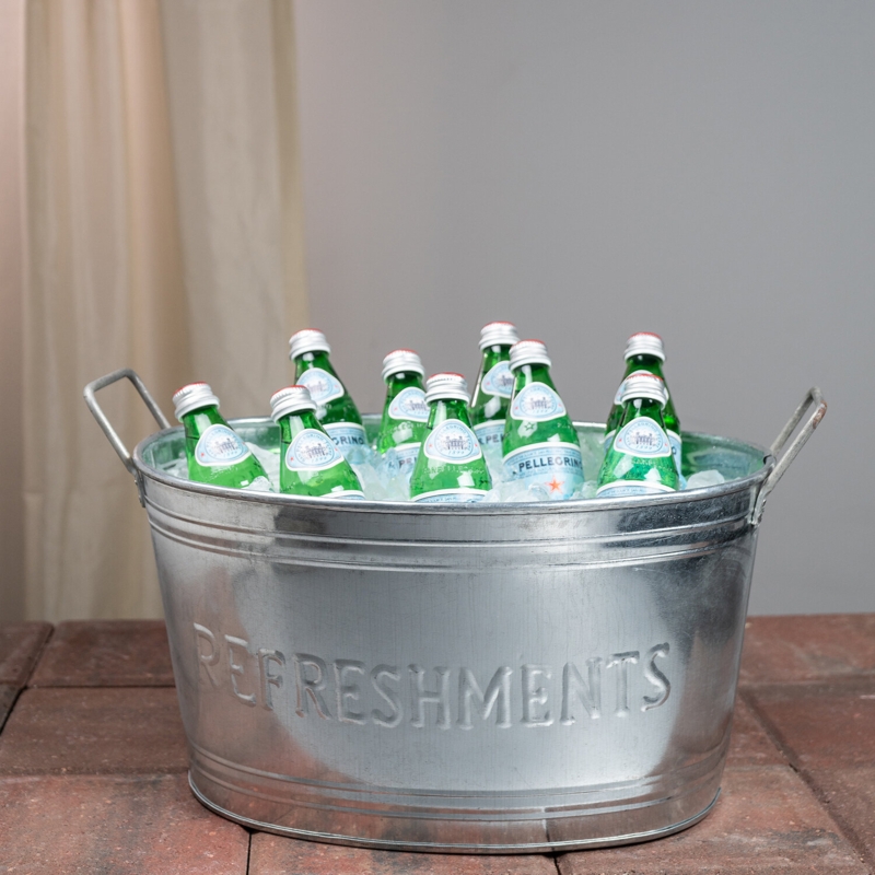 Galvanized Oval Refreshments Tub