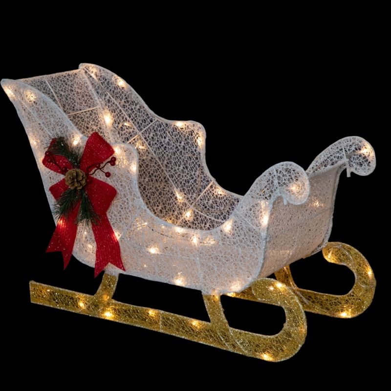 LED-Lit Outdoor Christmas Sleigh Decoration
