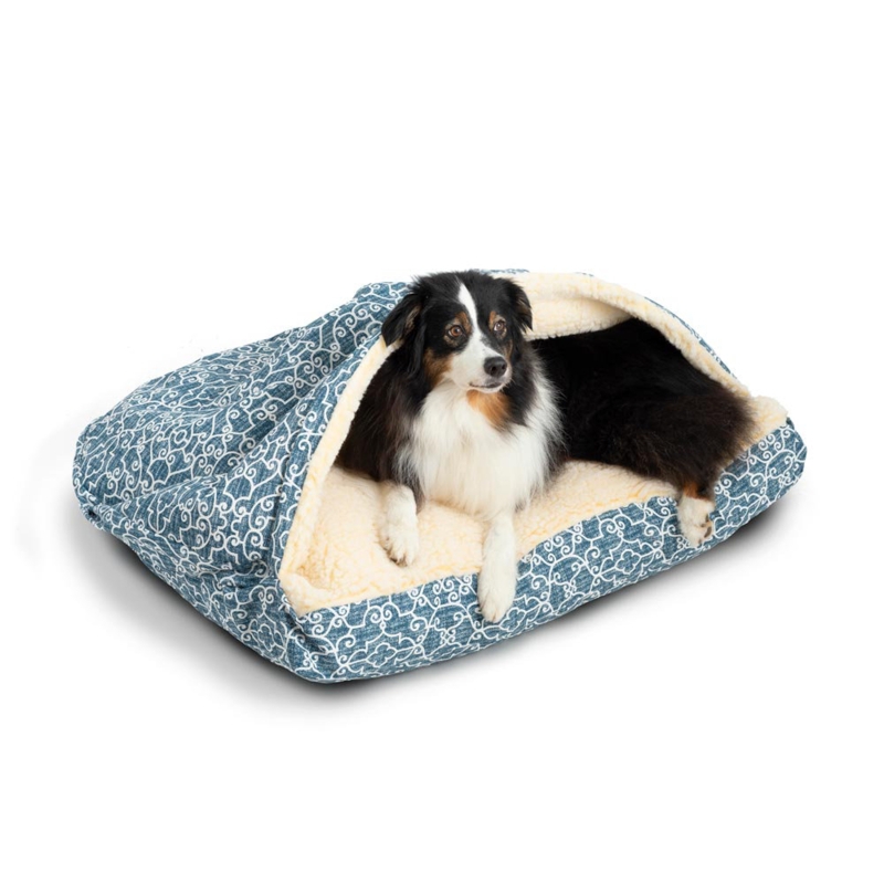 Rectangle Cozy Cave Hooded Dog Bed