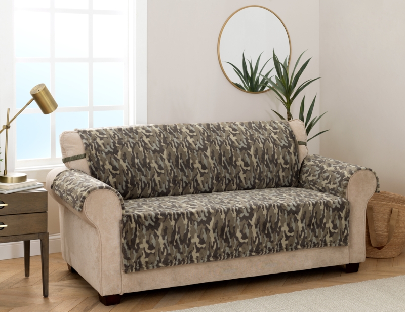 Furniture Protector Slipcover in Camo Plush